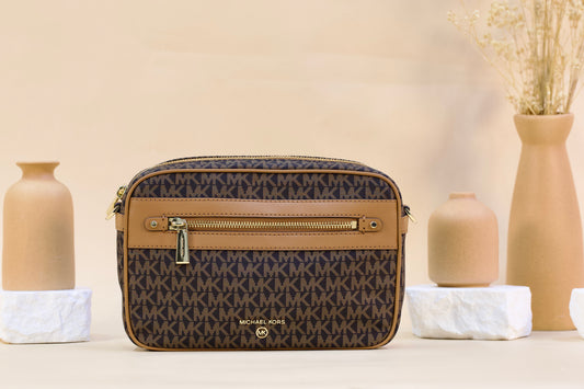 MICHAEL KORS 32F2GT9C9C JET SET CHARM LG EAST WEST CROSSBODY BROWN/ACORN