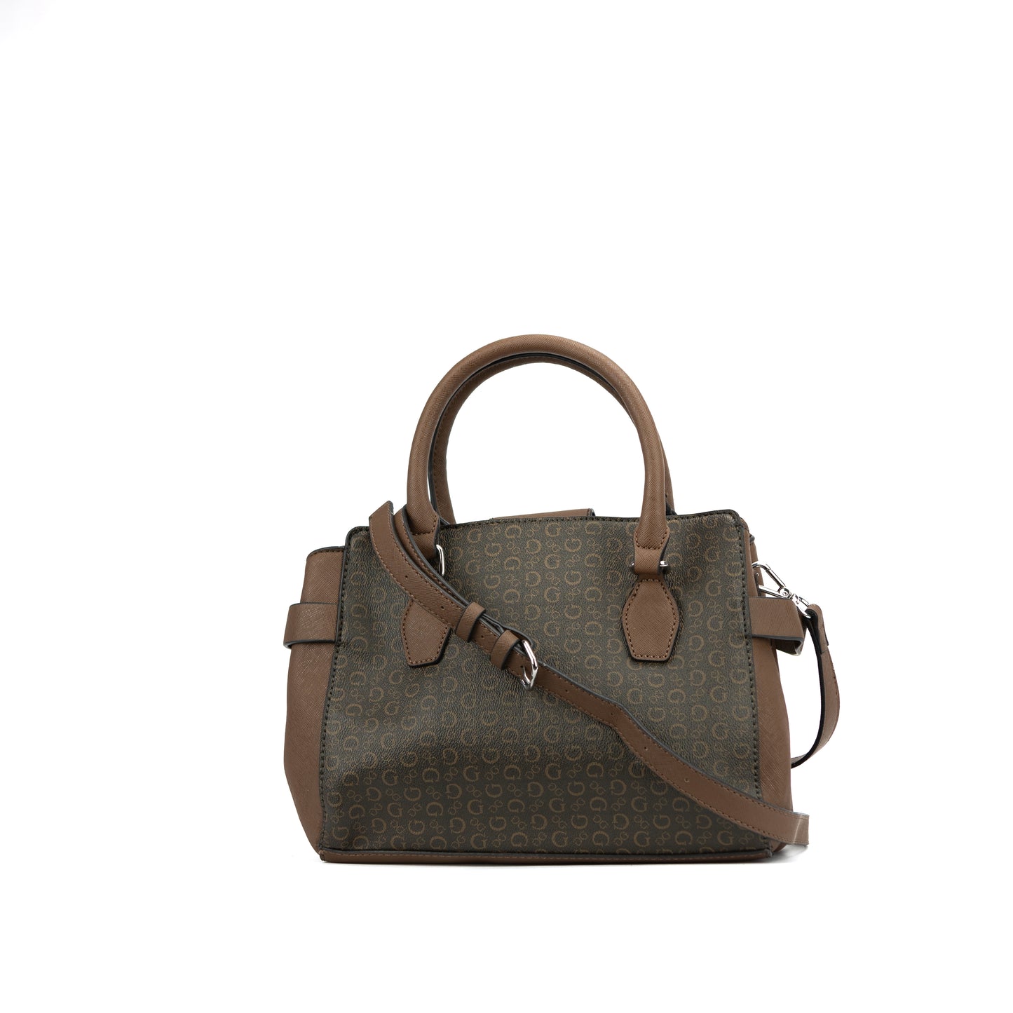 GUESS SATCHEL BROWN HANDBAG
