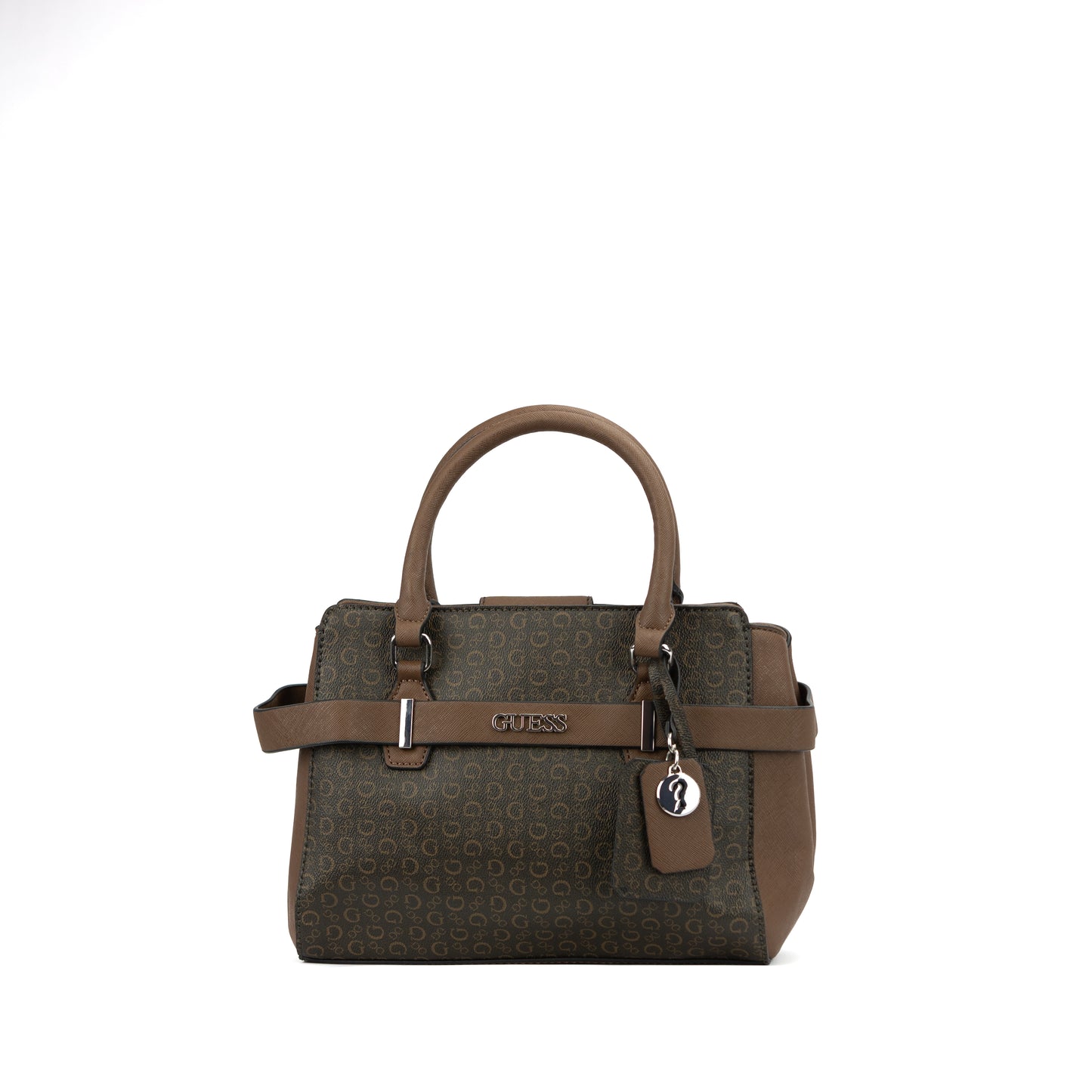 GUESS SATCHEL BROWN HANDBAG