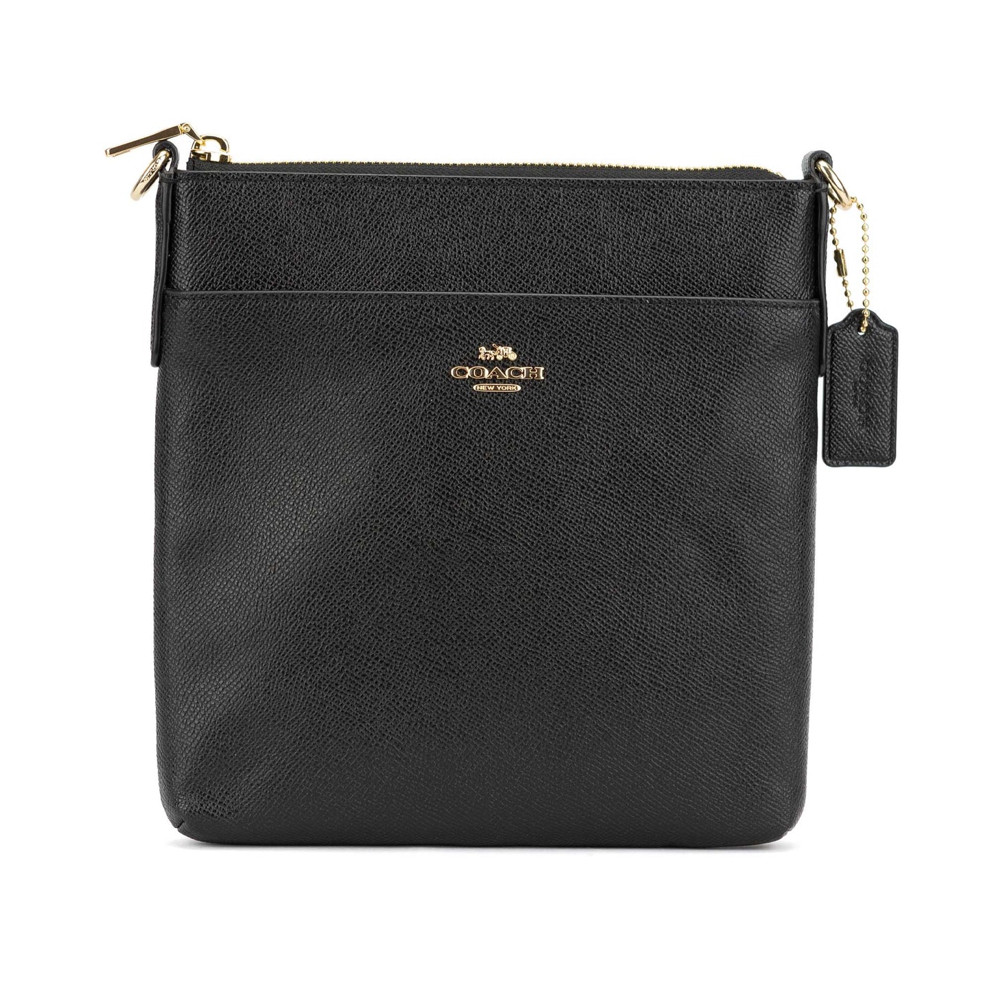 Coach - Kitt Crossgrain Leather Crossbody - Black/Gold - 41320 GDBLK