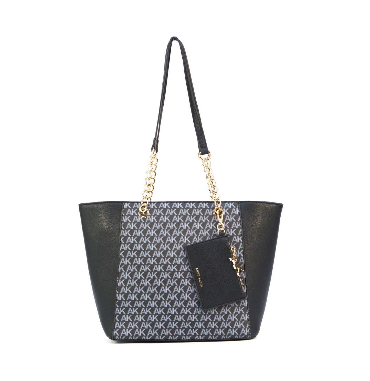 ANNE KLEIN AKH5363 LOGO CHAIN TOTE BLACK