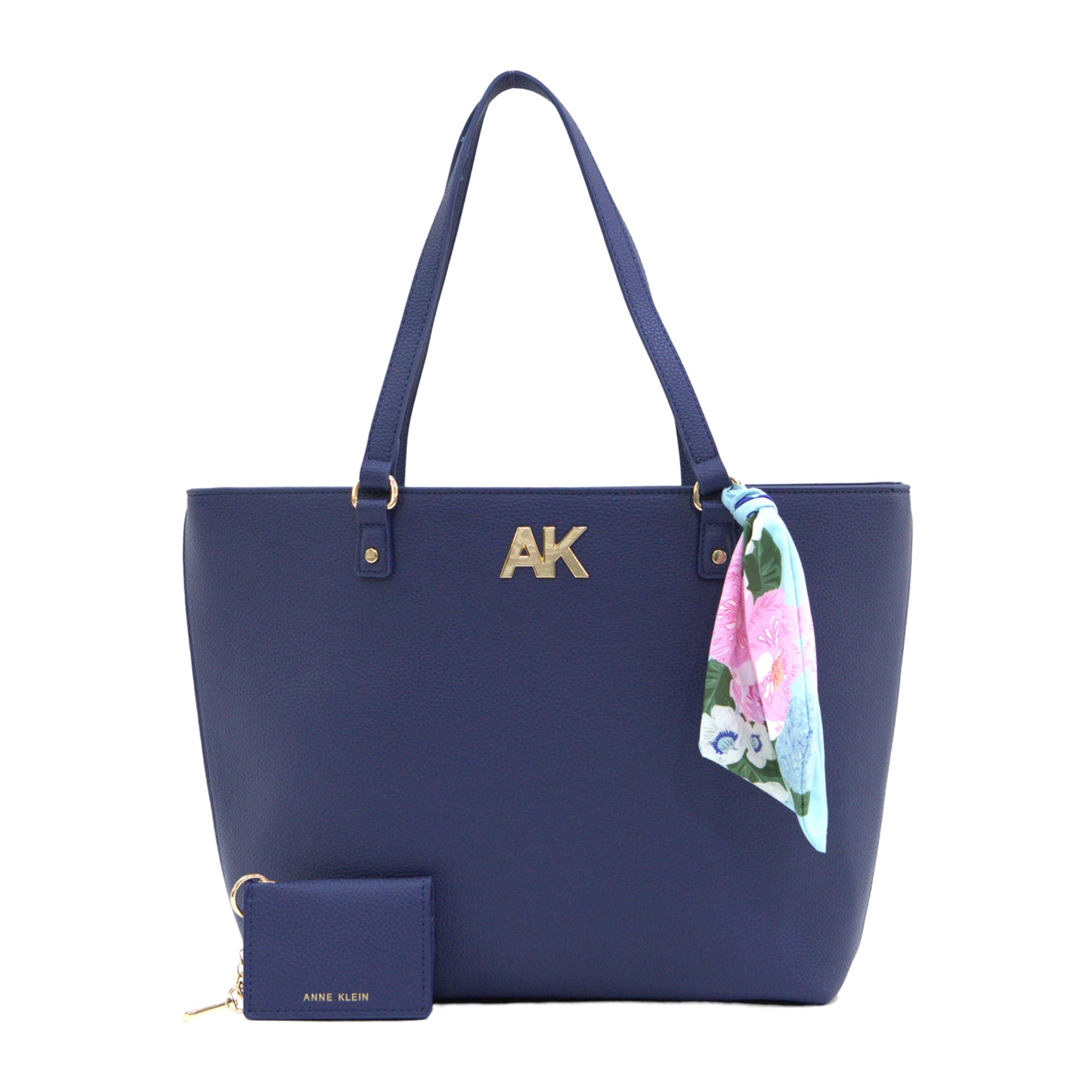 ANNE KLEIN AKH4639 TOTE WITH CARD CASE AND SCARF MIDNIGHT