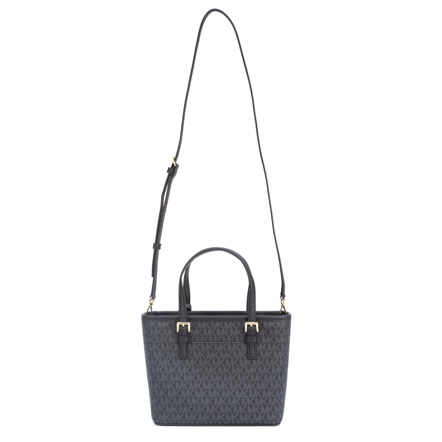 MICHAEL KORS 35T9GTVT0B JET SET XS CRYL CONVERTIBLE TOTE GOLD TONE HARDWARE BLACK