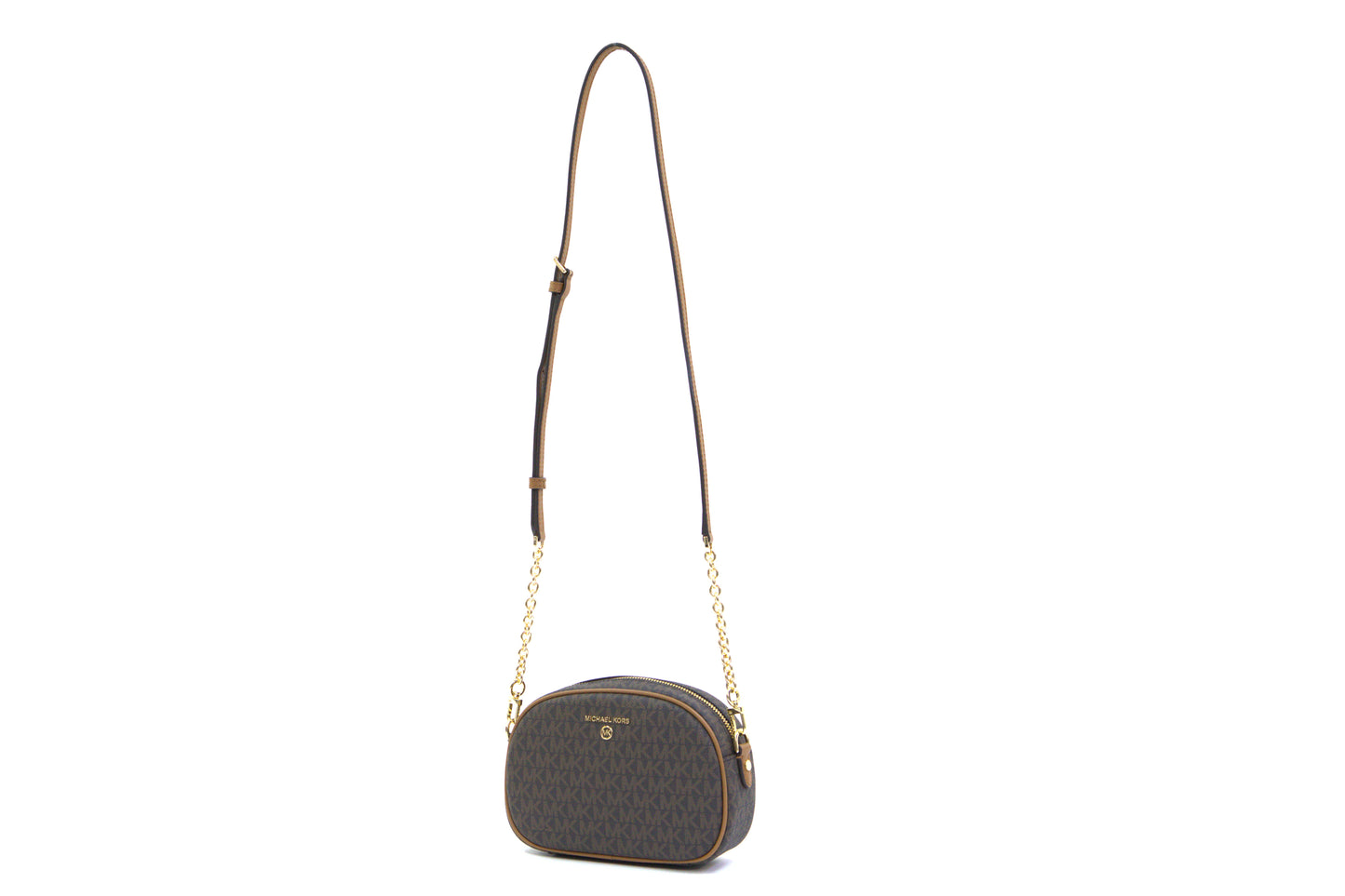 MICHAEL KORS 32S1GT9C0B JET SET CHARM SMALL OVAL CAMERA XBODY BROWN/ACORN