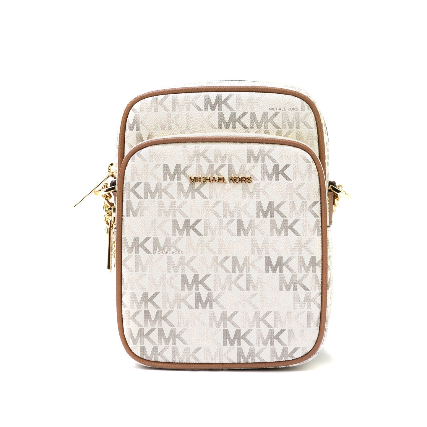 Michael Kors Flight Bag Jet Set Chain North South Crossbody Vanilla MK Signature - 35F1GTVC2B