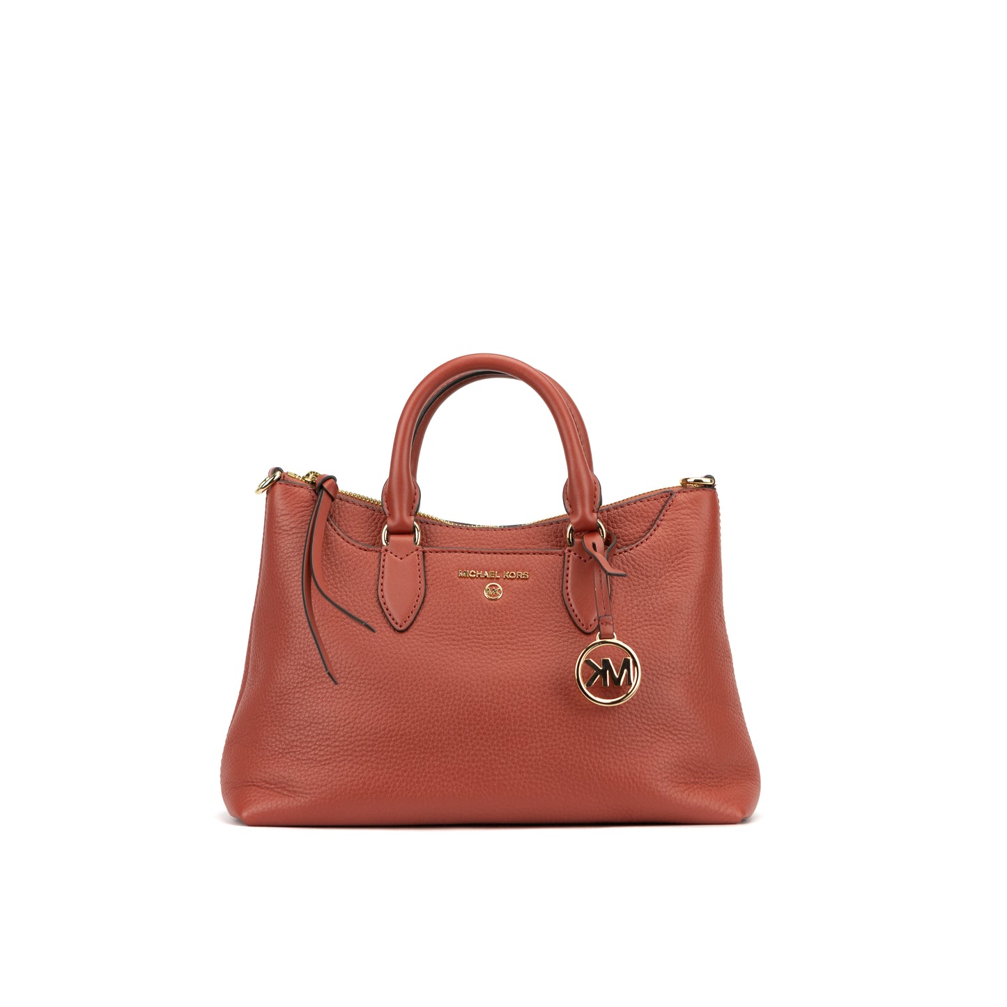 Michael Kors Elson Large Convertible Satchel Terracotta Gold with Shoulder Strap