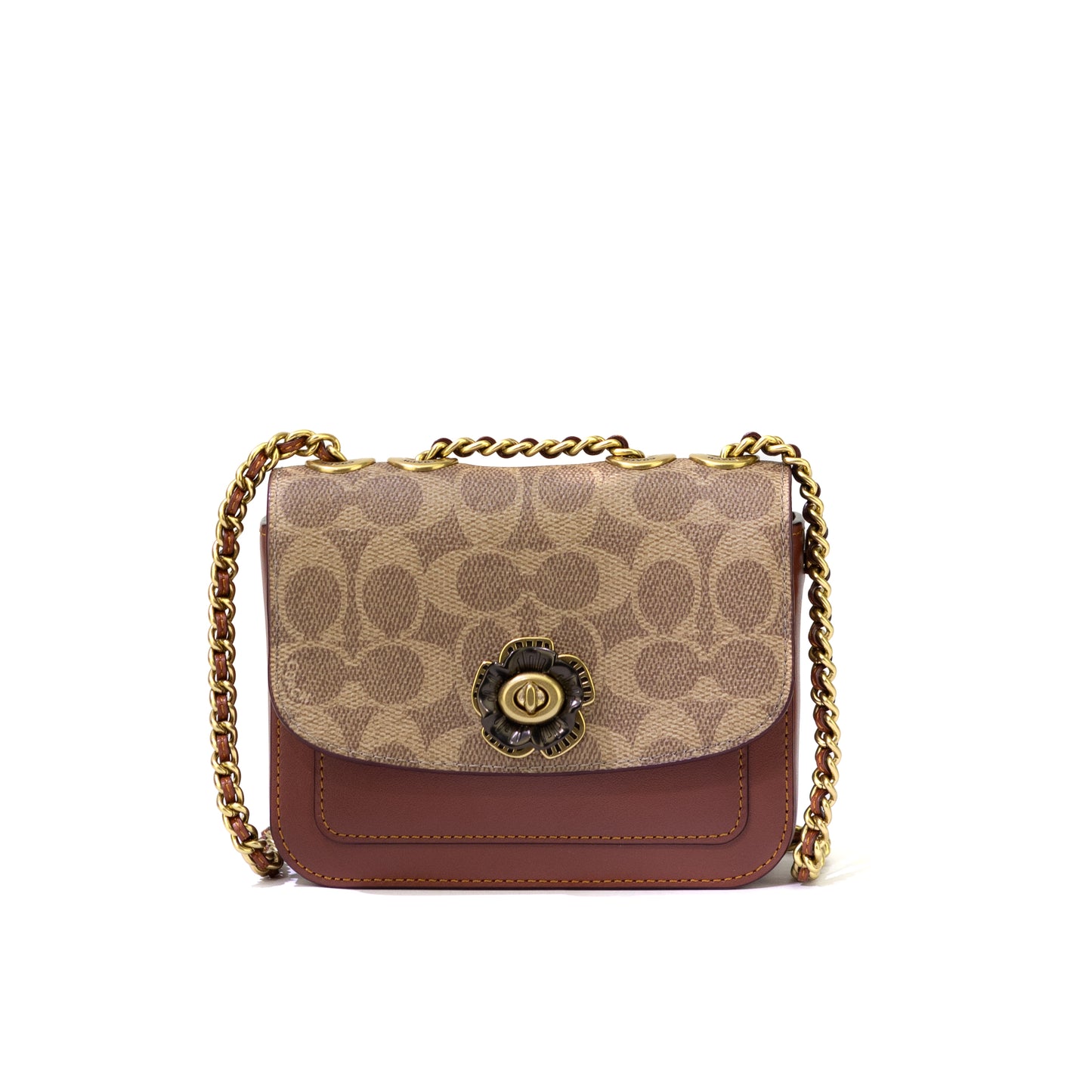 Coach - Coated Canvas Signature Madison Shoulder Bag 16 - Tan Rust - C0829