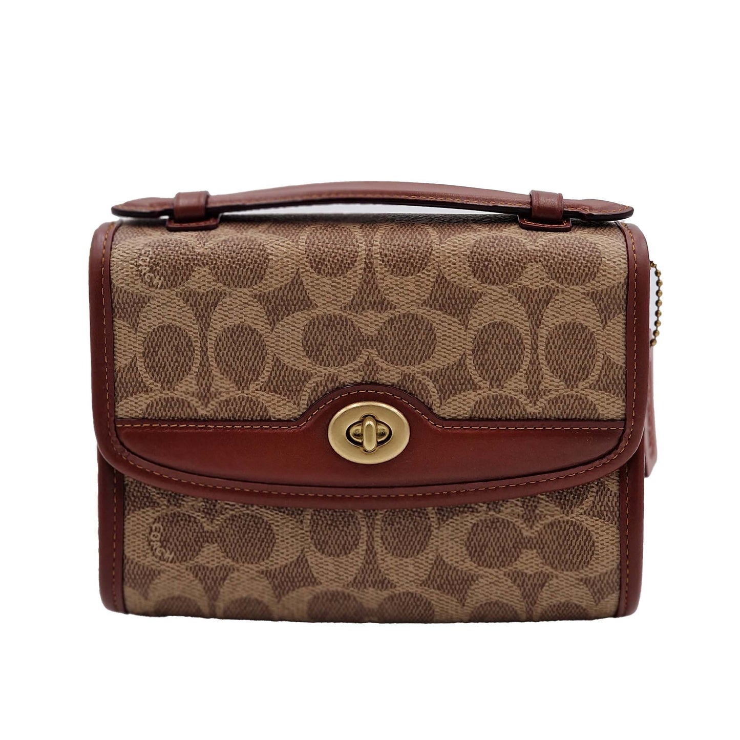Coach - Signature Kip Turn Lock Crossbody Bag - Tan Rust -NA
