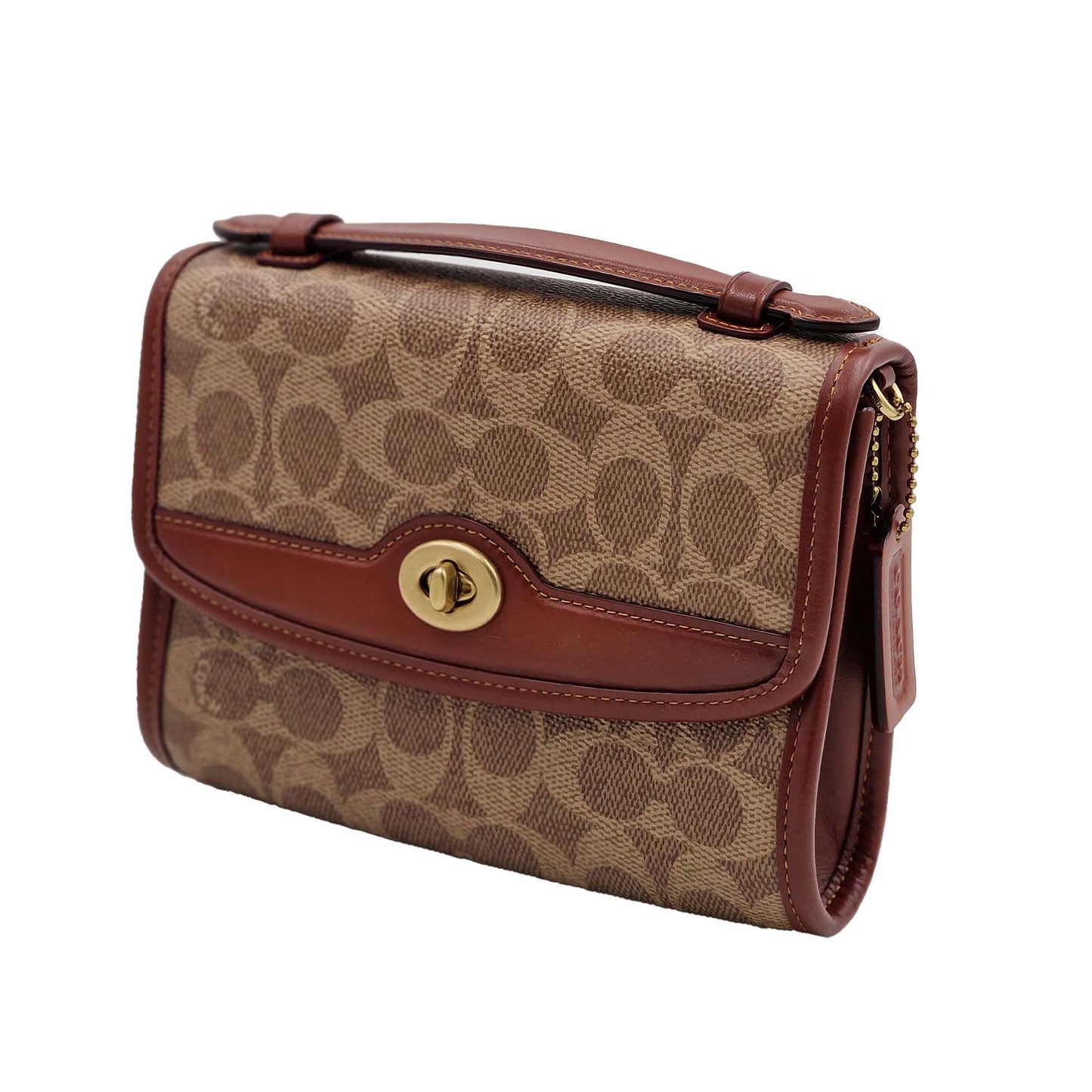 Coach - Signature Kip Turn Lock Crossbody Bag - Tan Rust -NA