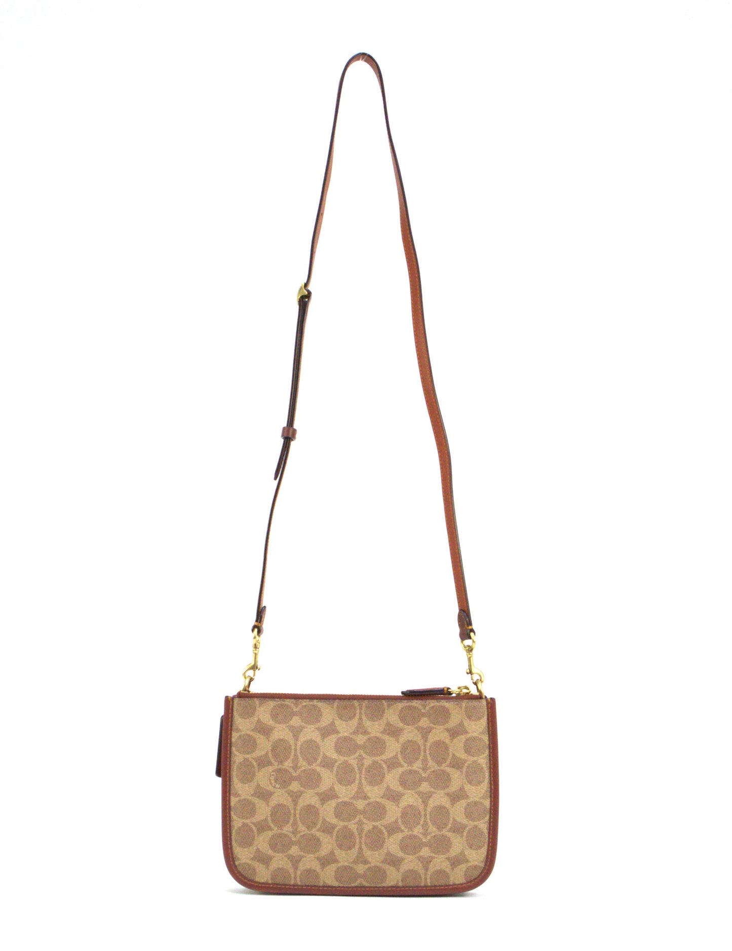 Coach - Slim Turnlock Crossbody In Signature Canvas - Tan Rust - C6661