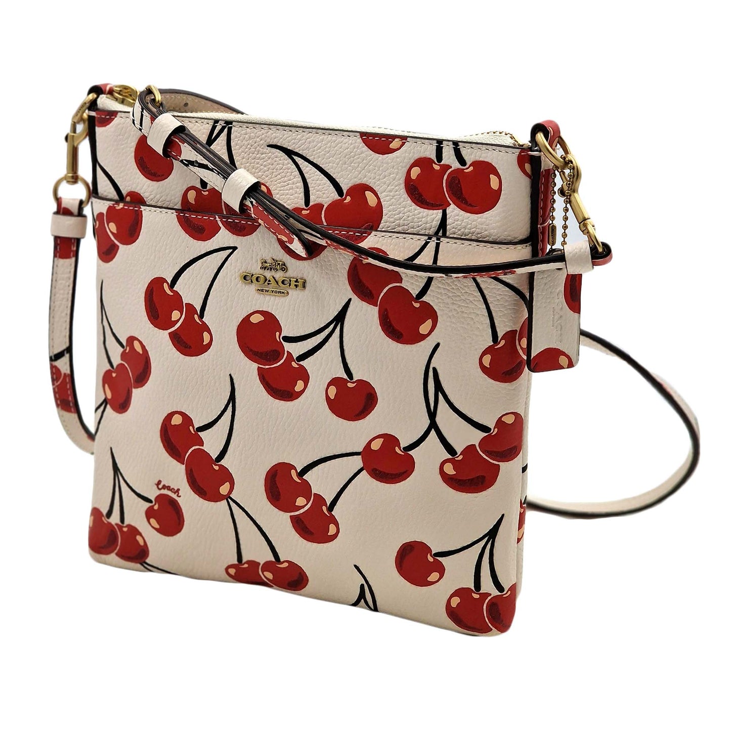 Coach - Kitt Messenger Crossbody with Cherry Print - Chalk - NA