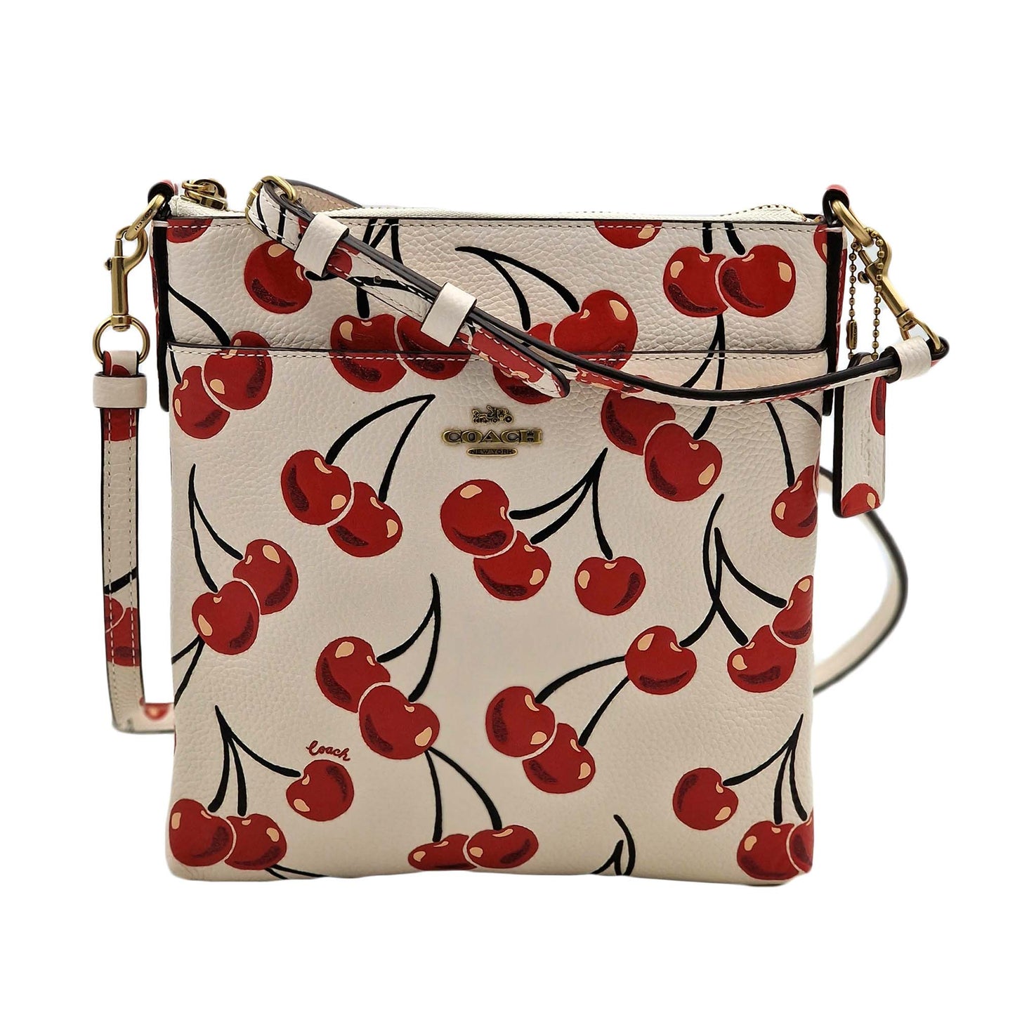 Coach - Kitt Messenger Crossbody with Cherry Print - Chalk - NA