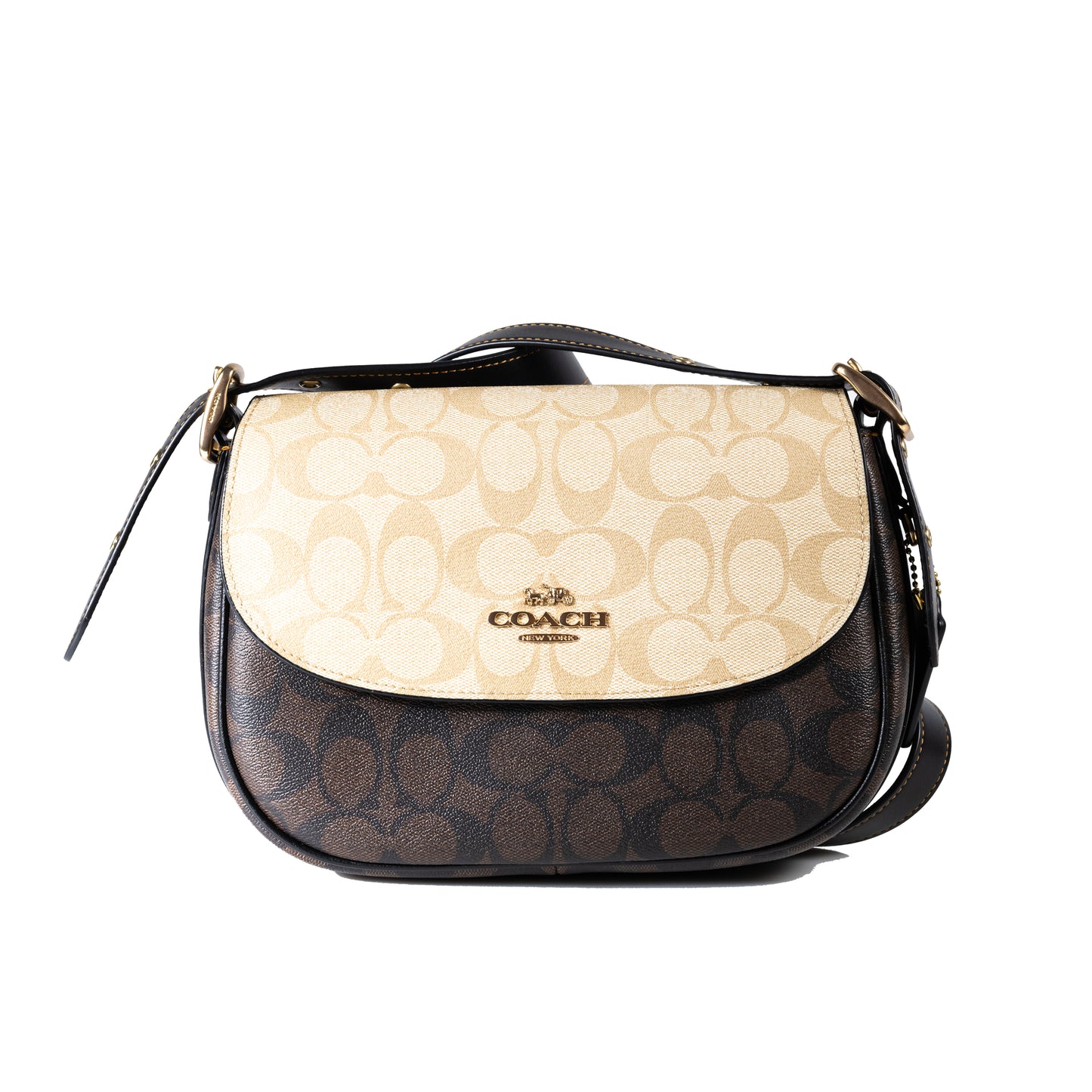 Coach Macie Saddle Bag In Blocked Signature Canvas