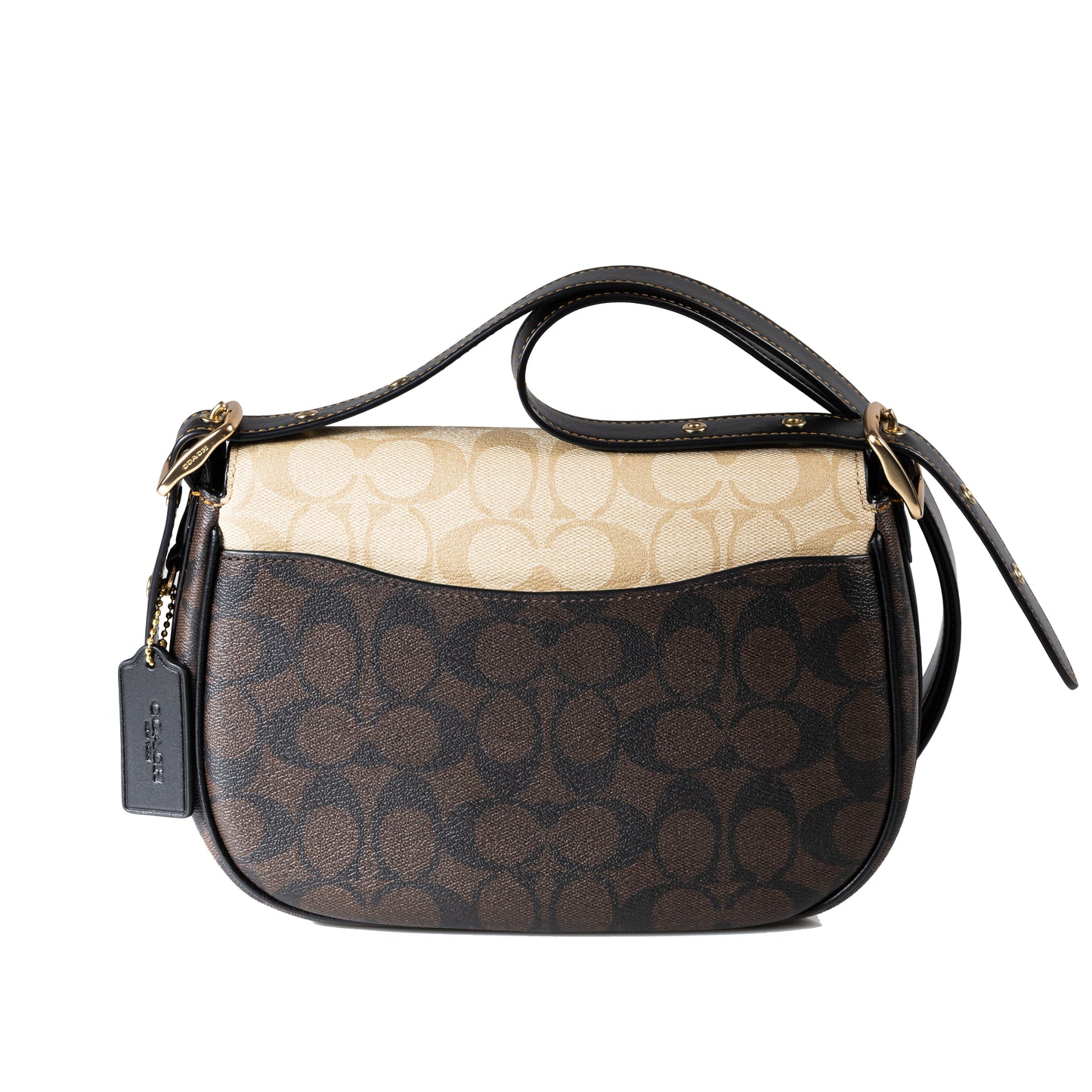 Coach Macie Saddle Bag In Blocked Signature Canvas