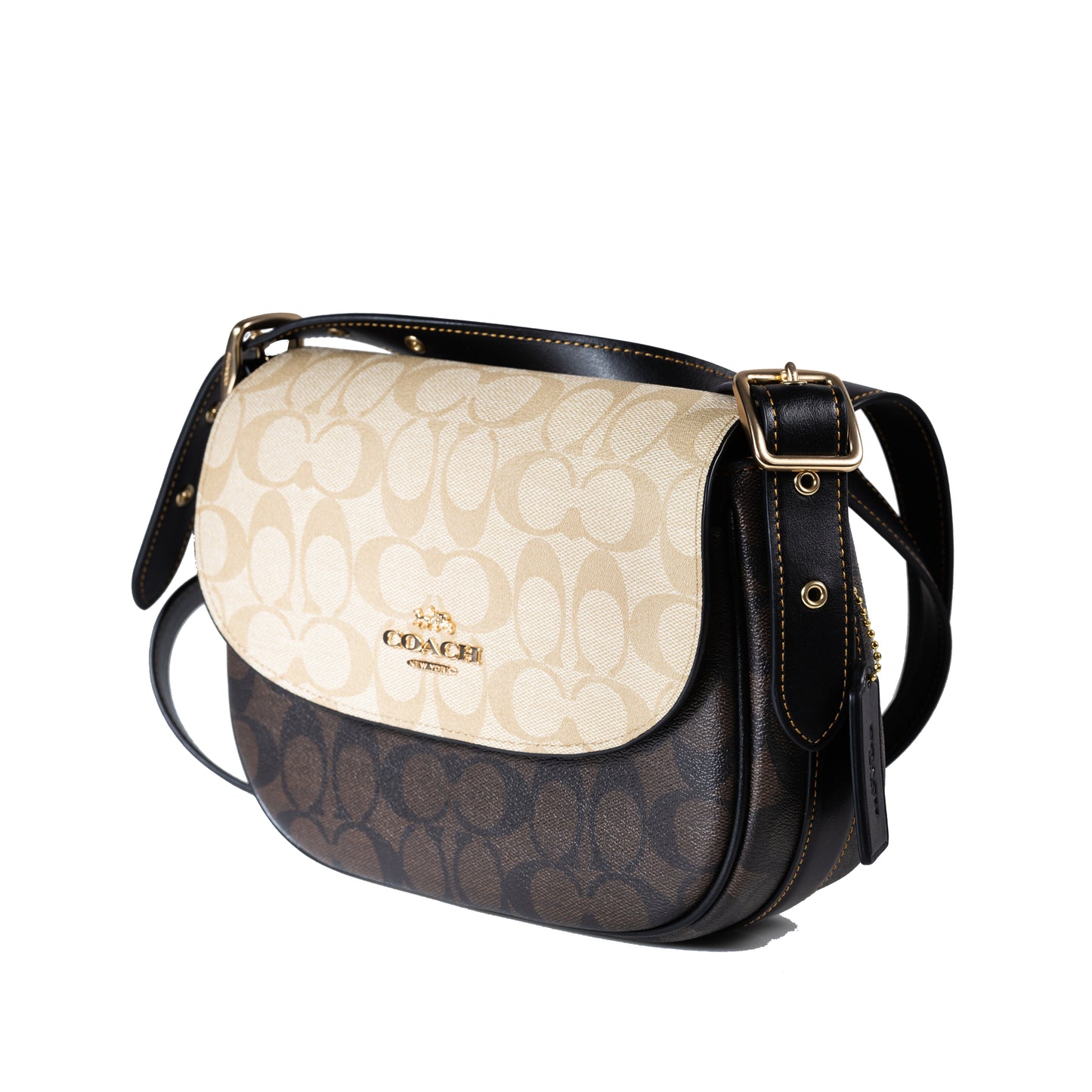 Coach Macie Saddle Bag In Blocked Signature Canvas