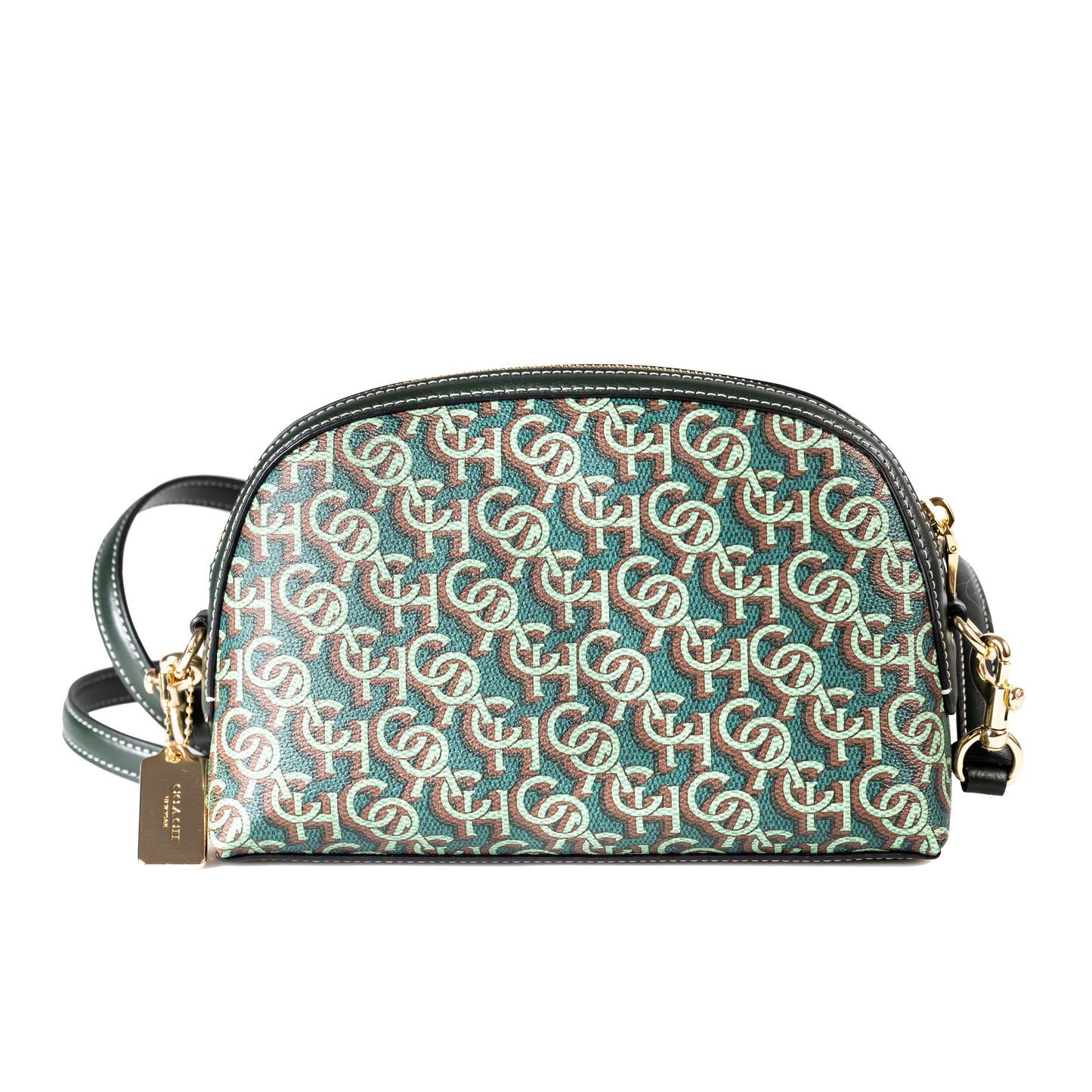 Coach Madi Crossbody With Coach Monogram Print - Gold/Green