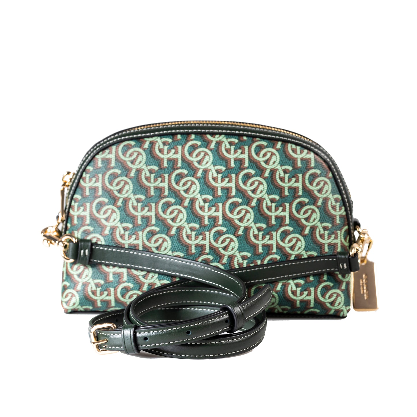 Coach Madi Crossbody With Coach Monogram Print - Gold/Green