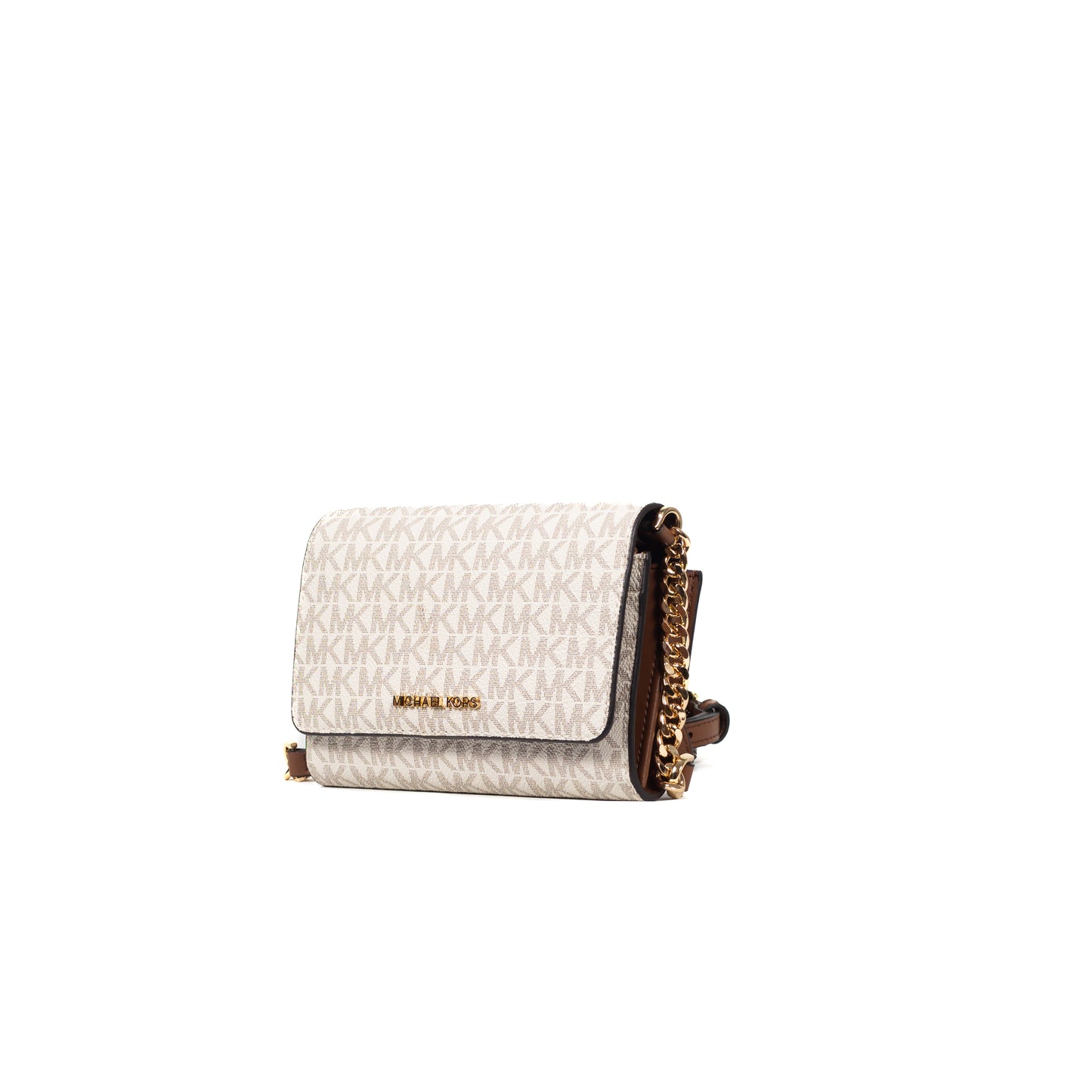Michael Kors Jet Set Vanilla PVC Multifunctional Phone Crossbody Wallet Handbag