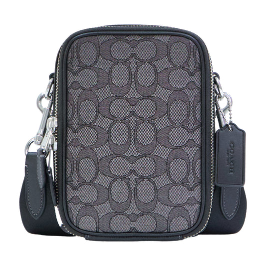 Coach Men's Stanton Crossbody In Signature Jacquard - Charcoal Black