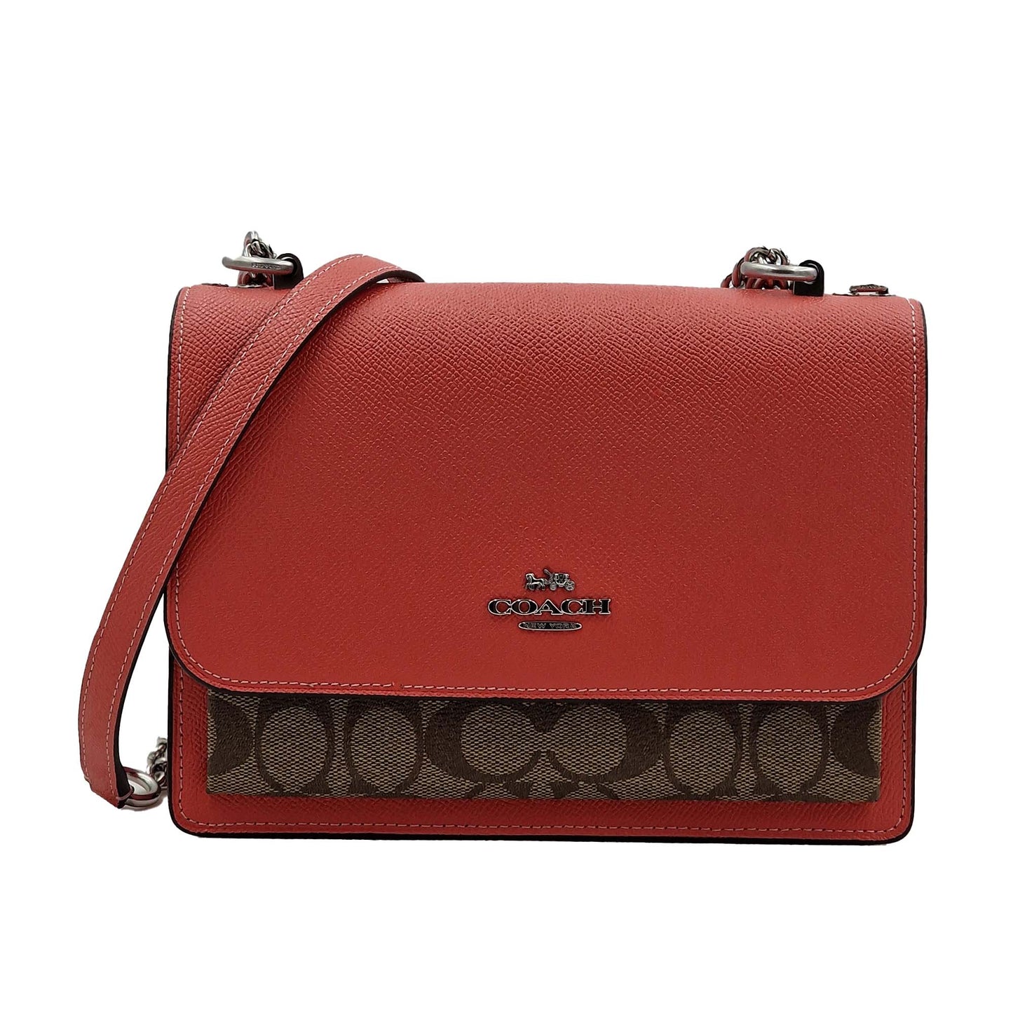 Coach - Klare Crossbody in Signature Canvas - Silver/Khaki/Tangerine - 91019