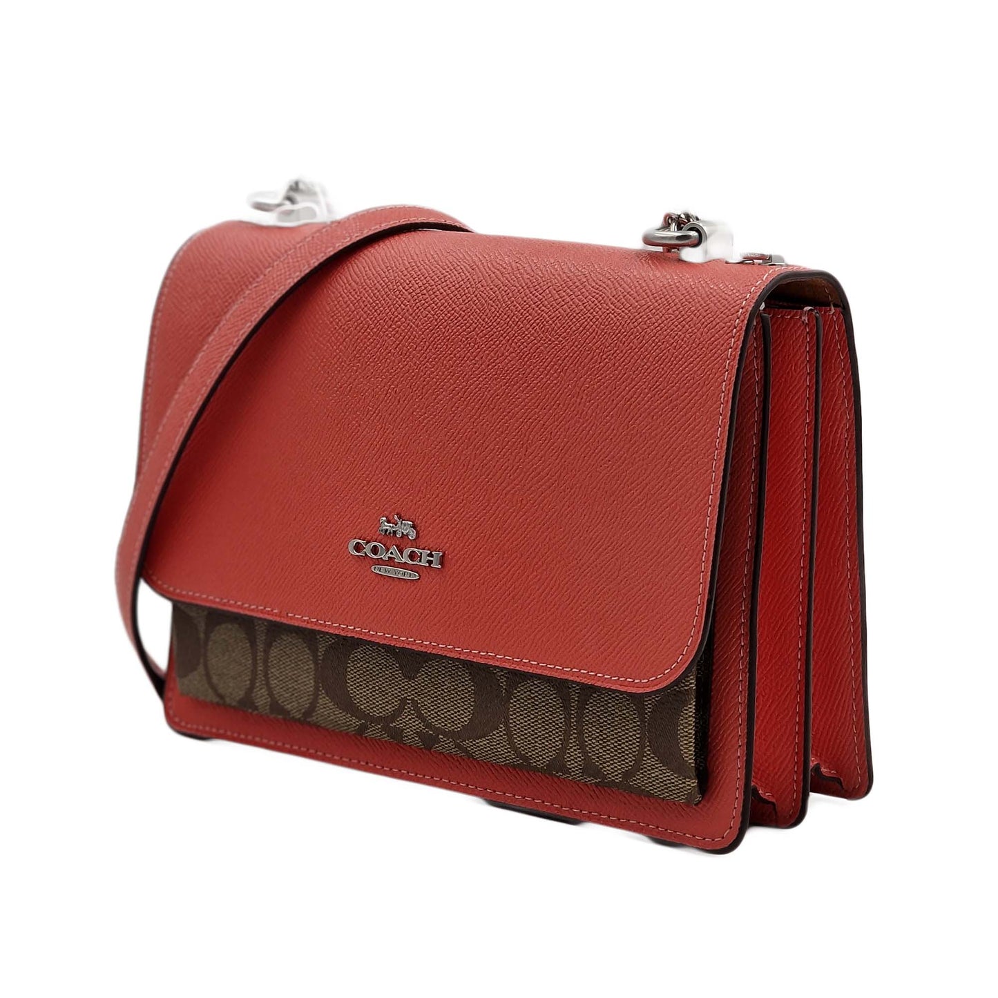 Coach - Klare Crossbody in Signature Canvas - Silver/Khaki/Tangerine - 91019