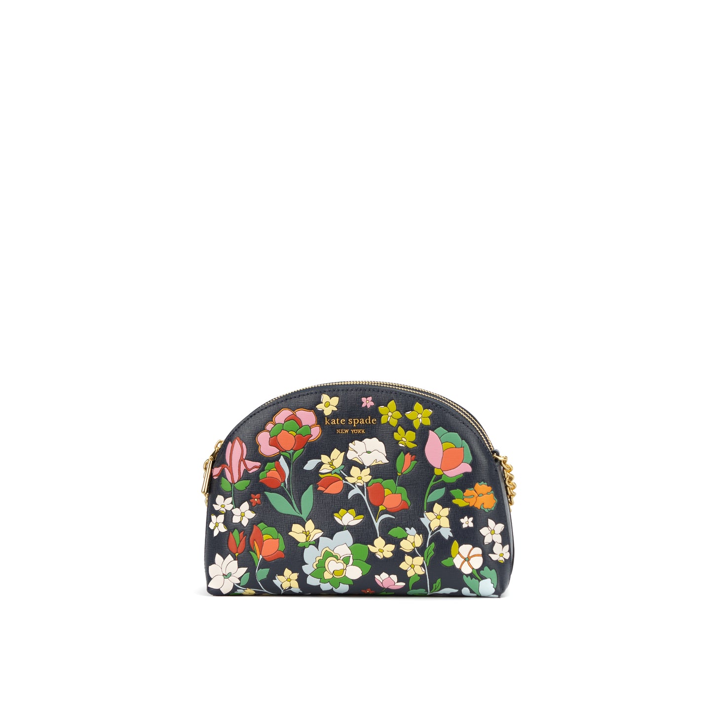 Kate Spade New York - Morgan Flower Bed Embossed Saffiano Leather Double Zip Dome Crossbody - Cherrywood - KB246