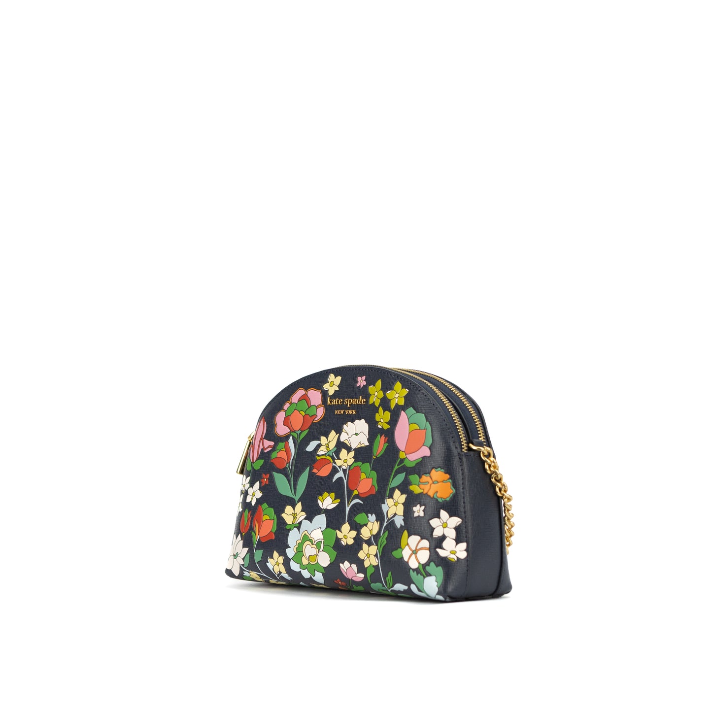 Kate Spade New York - Morgan Flower Bed Embossed Saffiano Leather Double Zip Dome Crossbody - Cherrywood - KB246