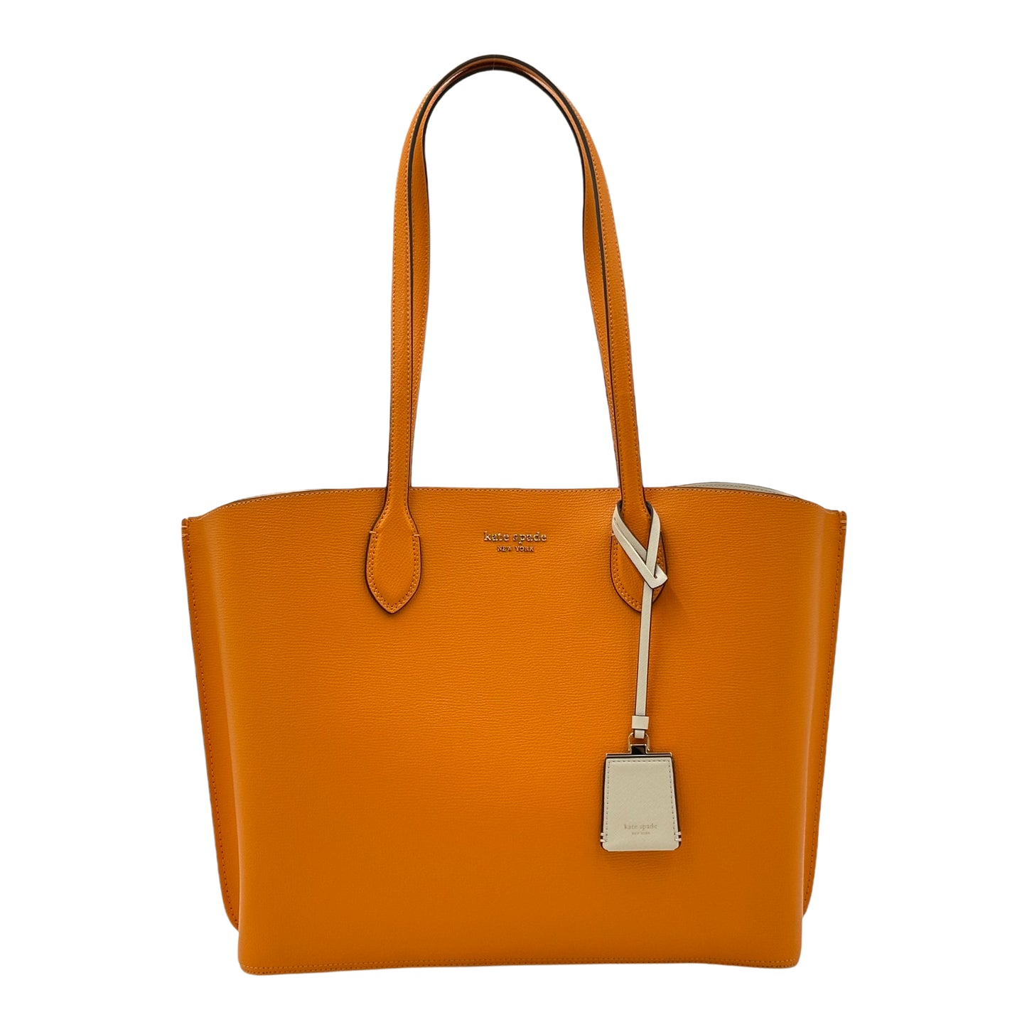KATE SPADE KF895 CROSSGRAIN LEATHER SUIT TOTE TURMERIC ORANGE