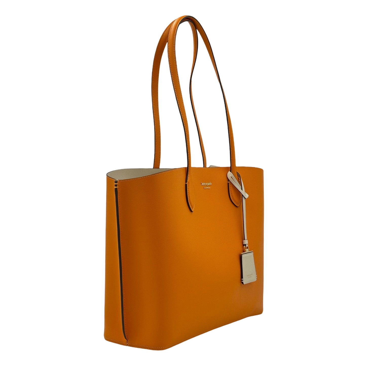 KATE SPADE KF895 CROSSGRAIN LEATHER SUIT TOTE TURMERIC ORANGE