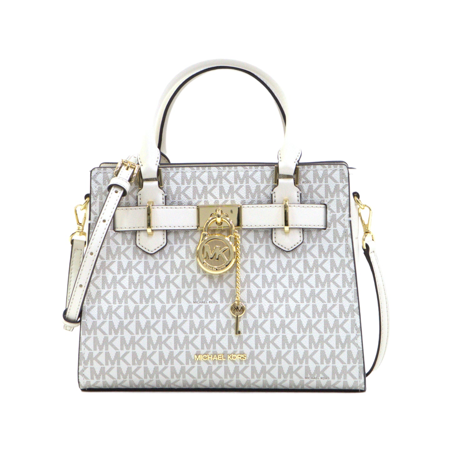 MICHAEL KORS 35F1GHMS1B HAMILTON SMALL SATCHEL LIGHT CREAM MULTI