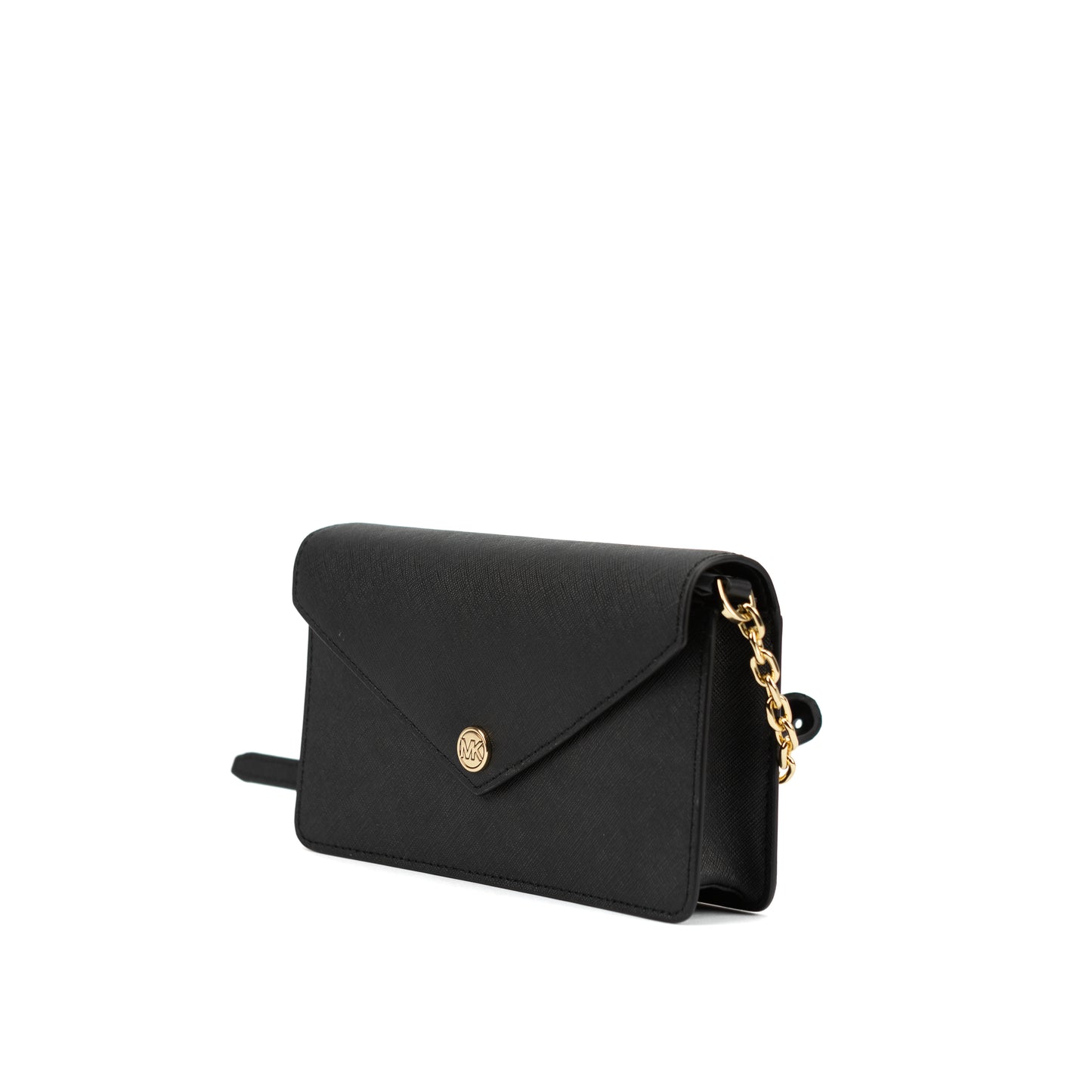Michael Kors Jet Set Travel Black Flip Pocket Envelope Crossbody Leather 196163774008