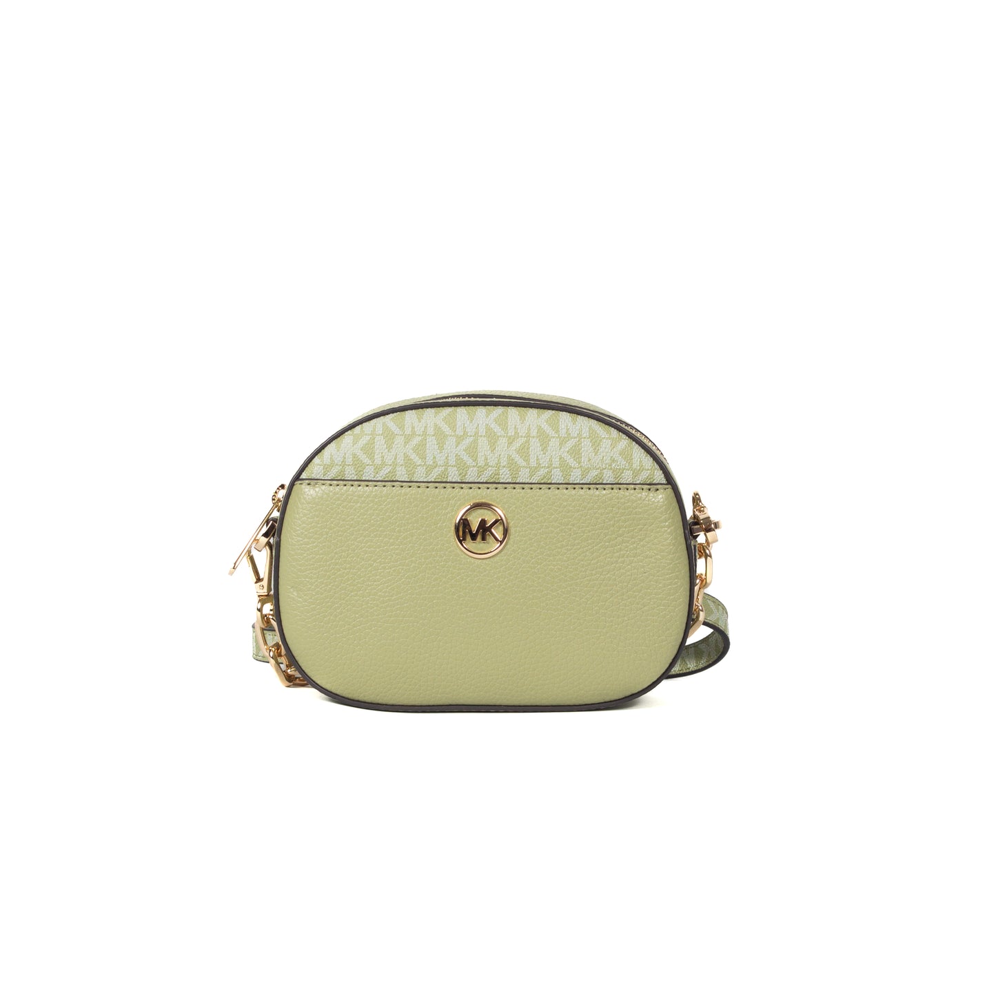 Michael Kors Jet Set Glam Small Leather Crossbody Bag - Light Sage - Front View