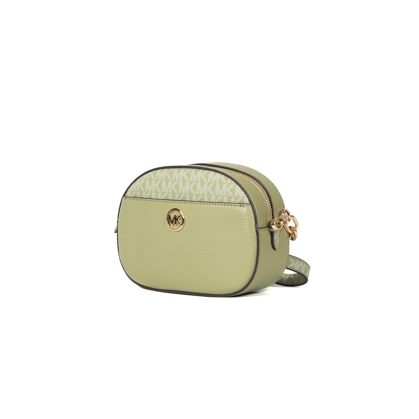 Michael Kors Jet Set Glam Small Leather Crossbody Bag - Light Sage - Side View