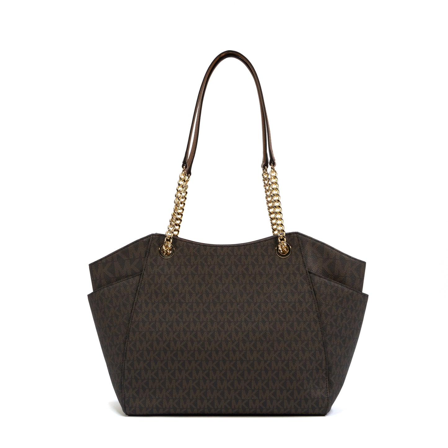 MICHAEL KORS 35S4GTVT3B LARGE CHAIN SHOULDER TOTE BROWN