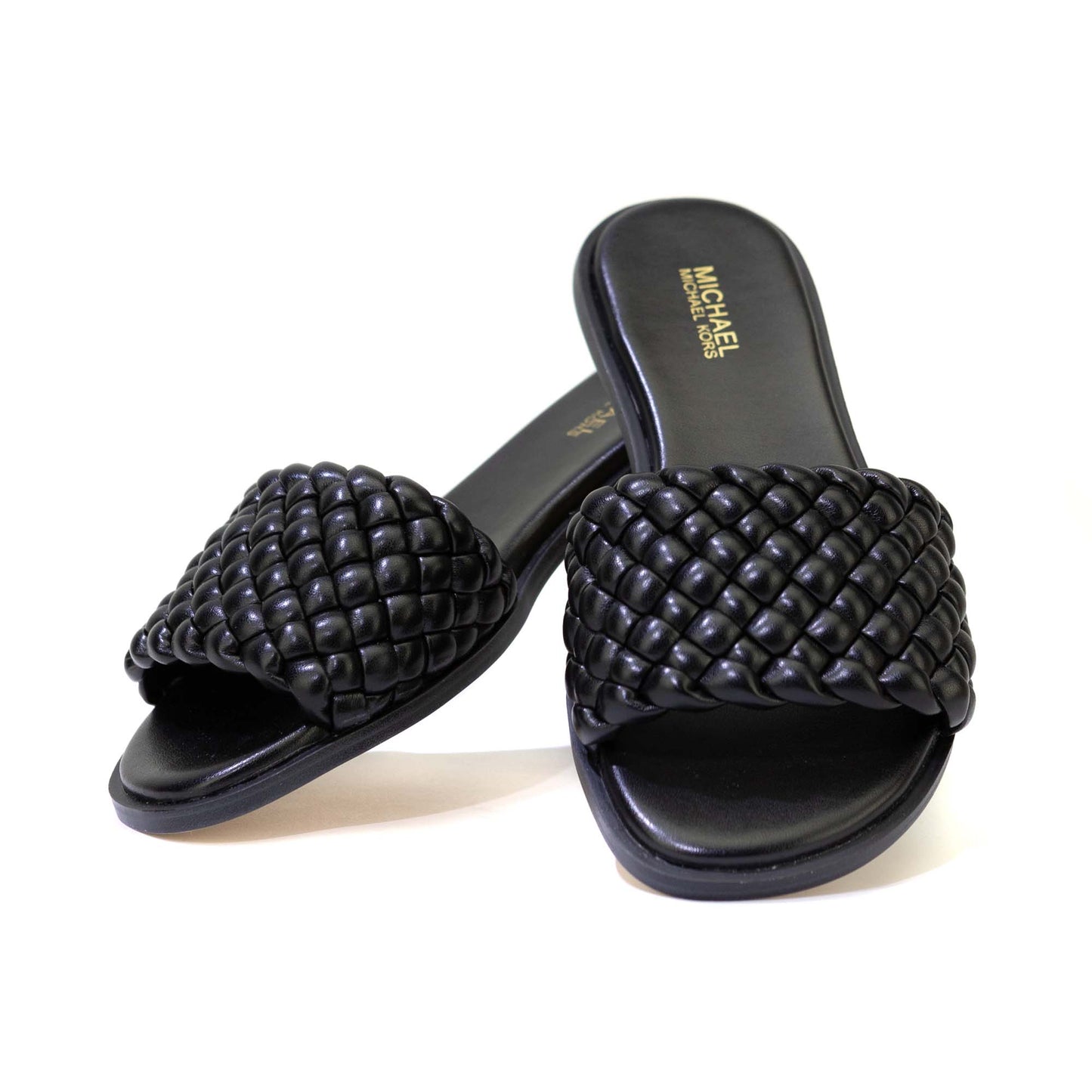 MICHAEL KORS DEANNA BRAID SLIDE 49S3DNFA2L US 6M BLACK