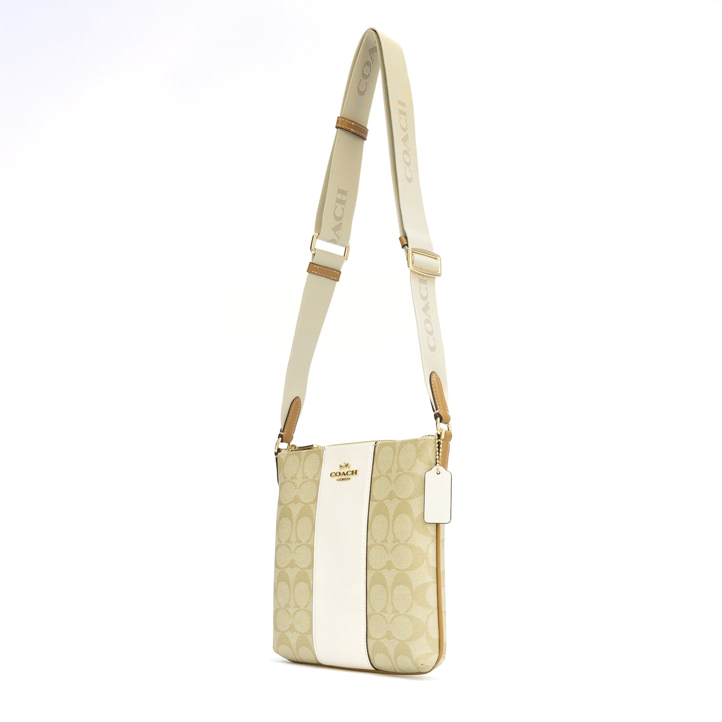 COACH CR248 FILE BAG LIGHT KHAKI/CHALK LT SADDLE