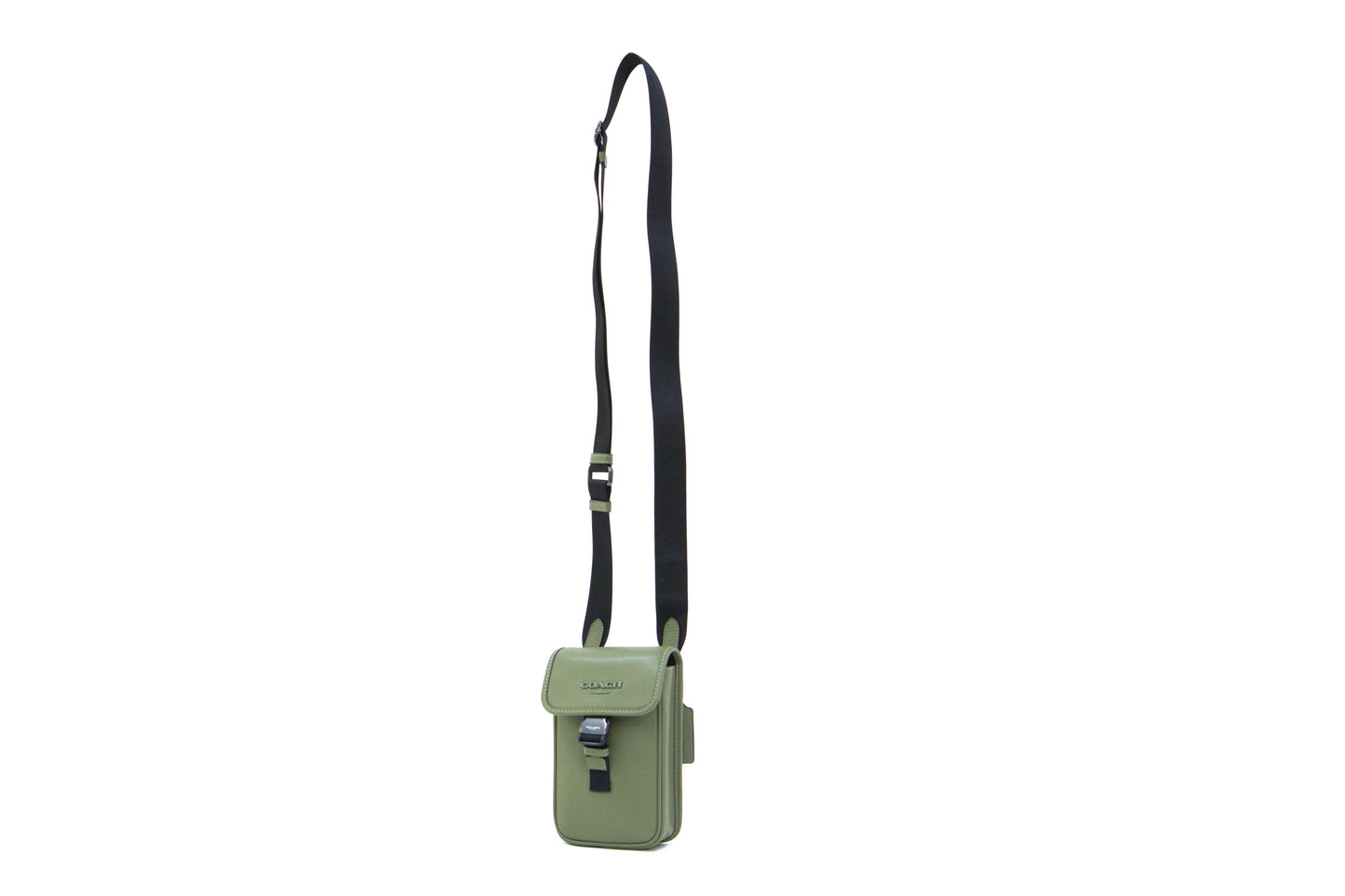 COACH CT886 RACER PHONE CROSSBODY LTH MILITARY GREEN