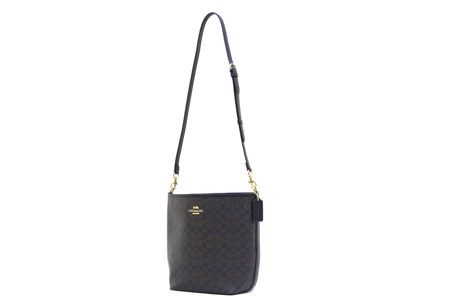 COACH CT802 SIGNATURE LARGE CITY BUCKET WALNUT/BLACK