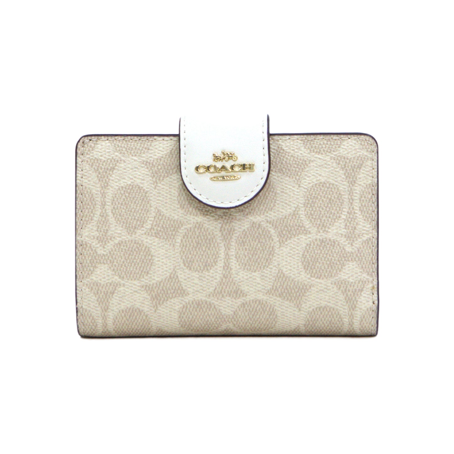 COACH CW786 MDM CRNR ZIP SIGNATURE SAND/CHALK