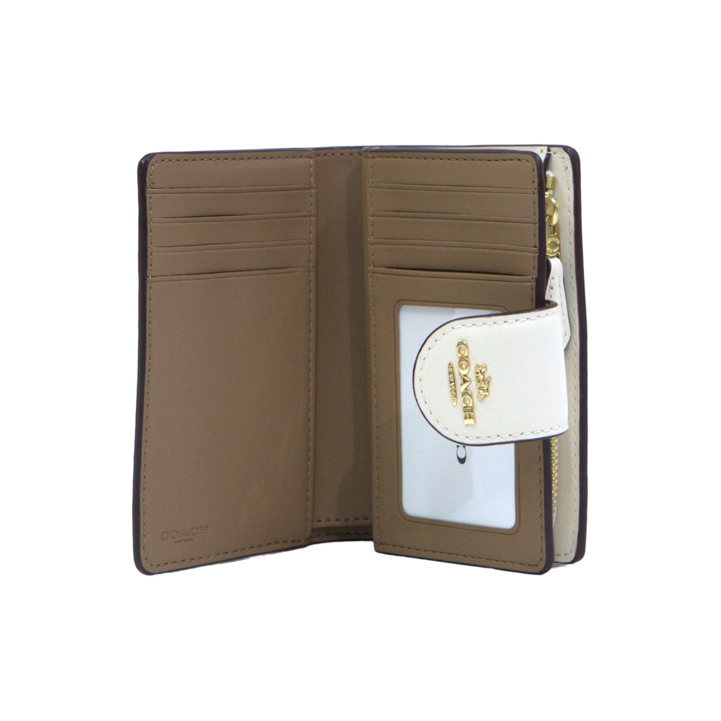 COACH CW786 MDM CRNR ZIP SIGNATURE SAND/CHALK