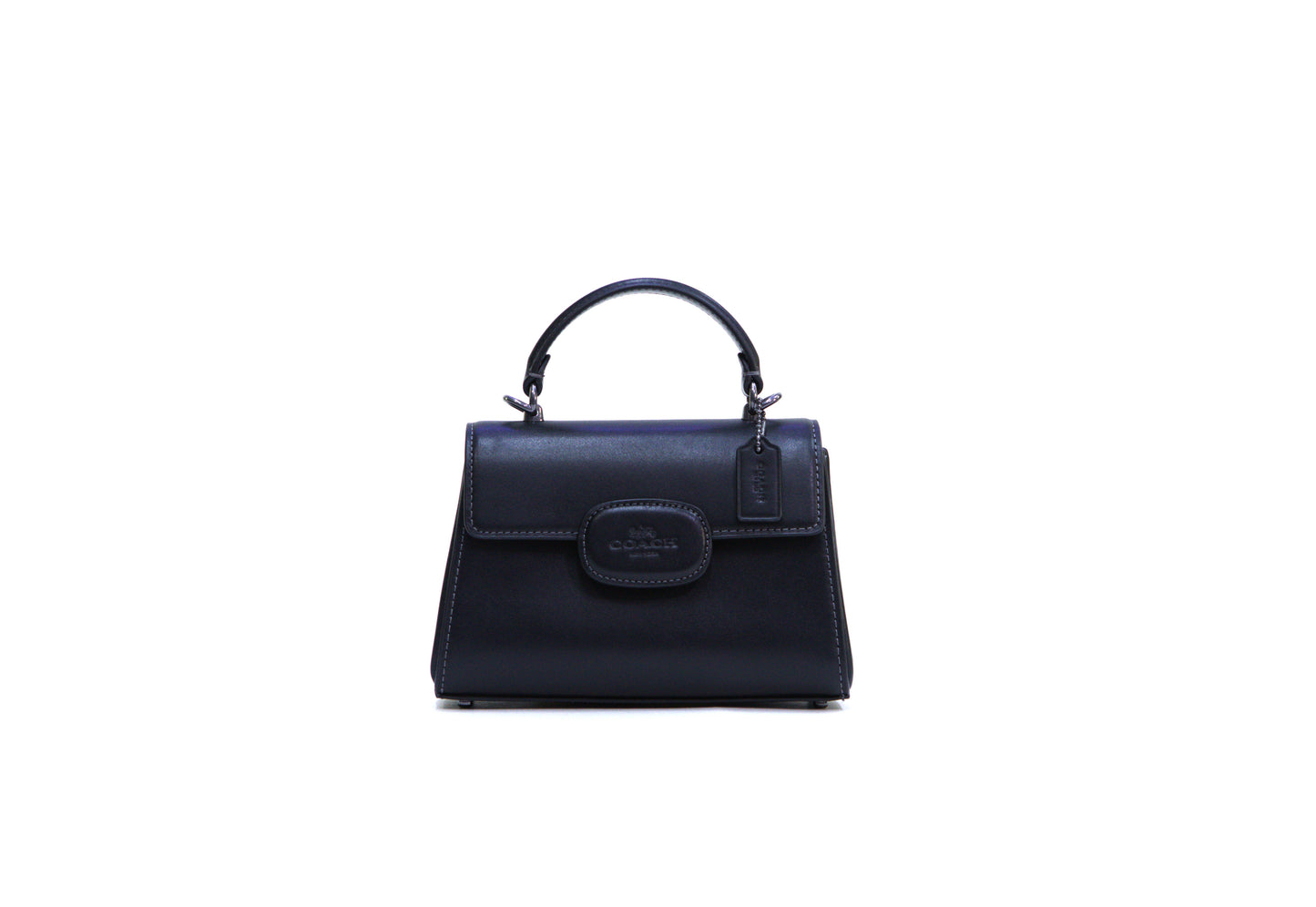 COACH CW182 ELIZA MINI TOP HANDLE LEATHER CLUTCH IN BLACK