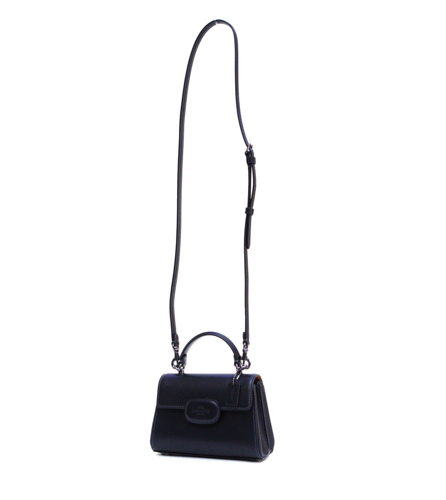 COACH CW182 ELIZA MINI TOP HANDLE LEATHER CLUTCH IN BLACK