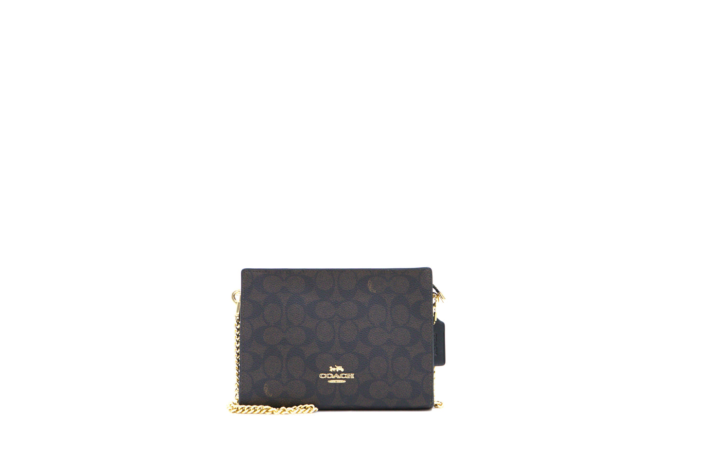 COACH CW204 SLIM CROSSBODY SIGNATURE CANVAS WALNUT/BLACK