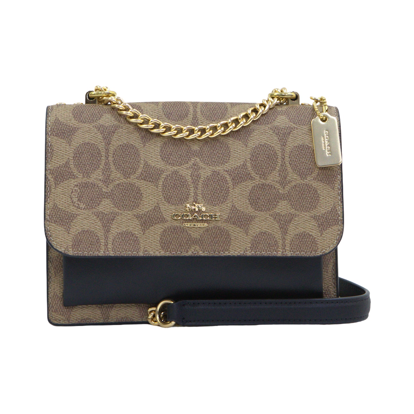 COACH CW206 MINI KLARE XS SIGNATURE CANVAS TAN/BLACK