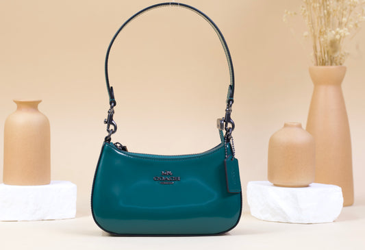 COACH CW310 TERI MINI CROSSBODY SPAZOLLATO LEATHER EMERALD GREEN