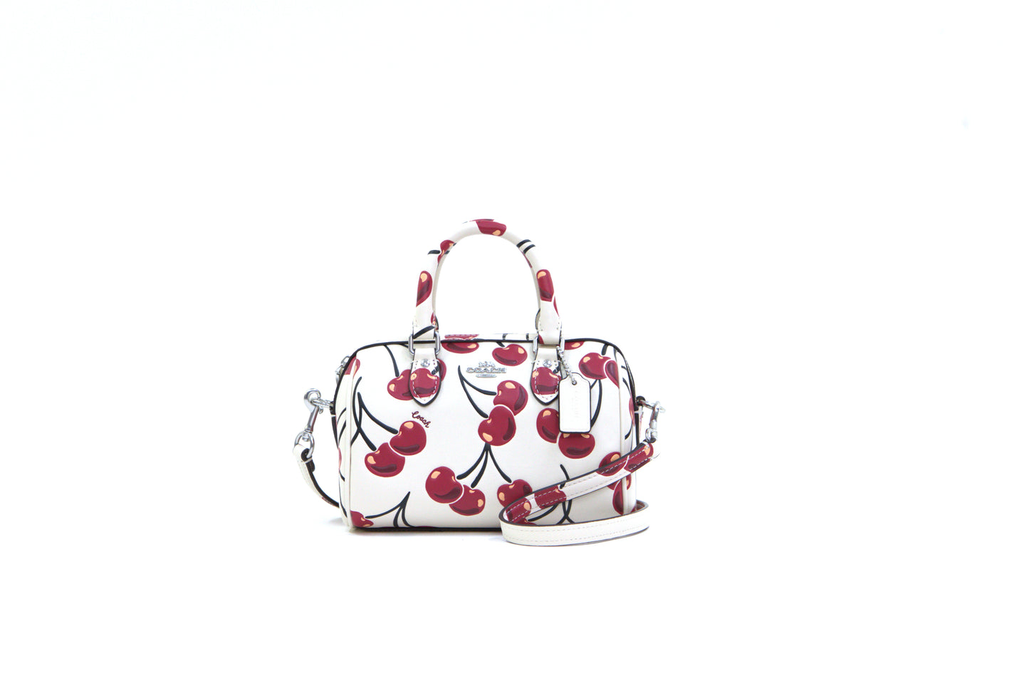 COACH CY745 MINI ROWAN WITH CHERRY PRINT CHALK MULTI