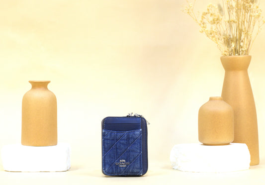 COACH CAR26 ZIP CC QUILTED DENIM