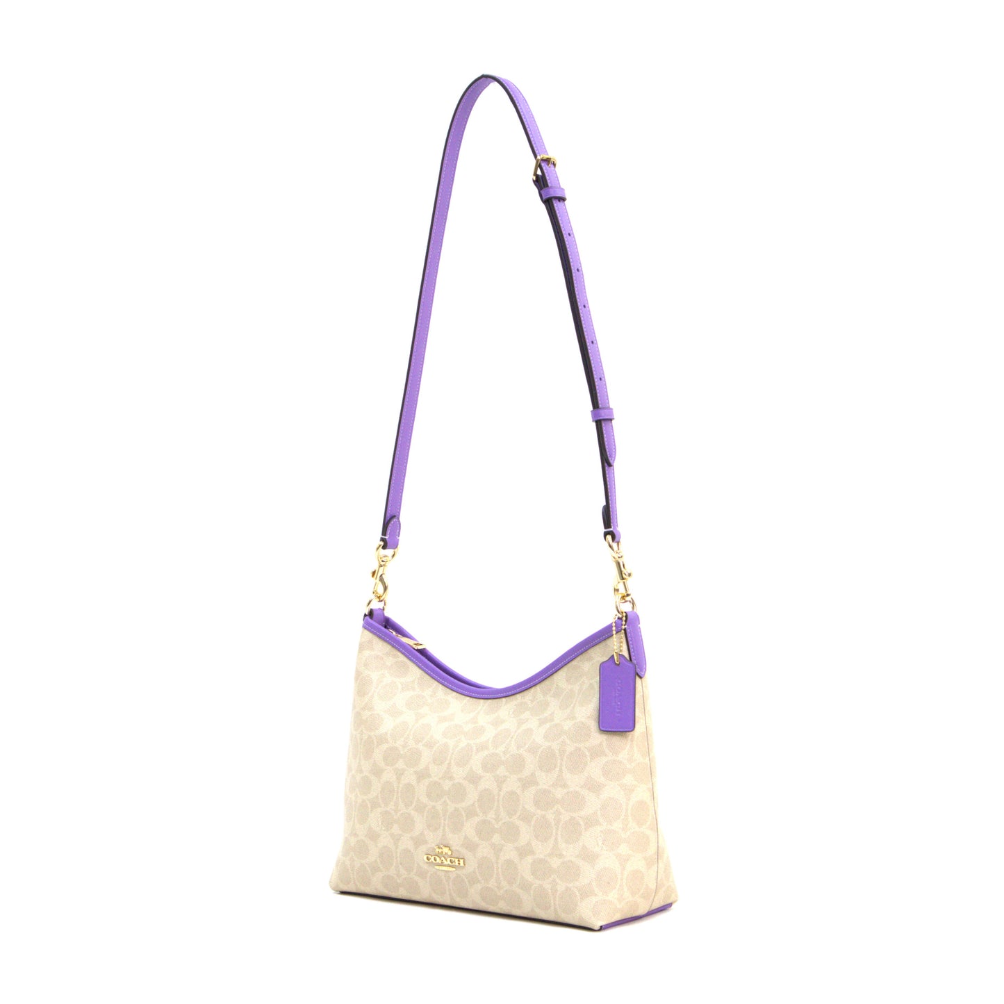 COACH CV975 SIGNATURE LAUREL SHOULDER BAG SAND/IRIS