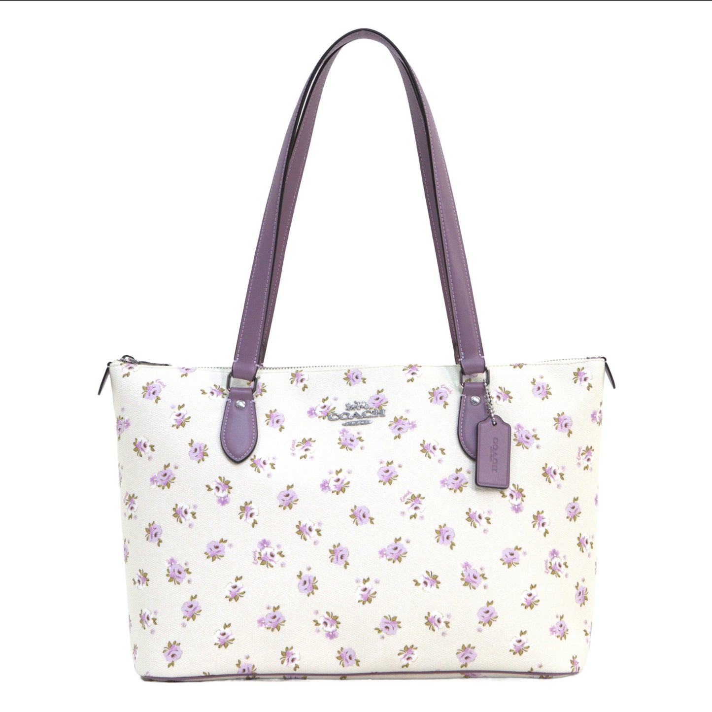 COACH CAL59 FLORAL PRINT GALLERY TOTE CHALK MULTI