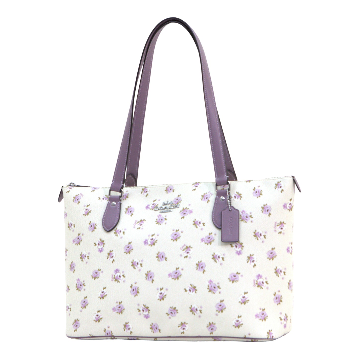 COACH CAL59 FLORAL PRINT GALLERY TOTE CHALK MULTI